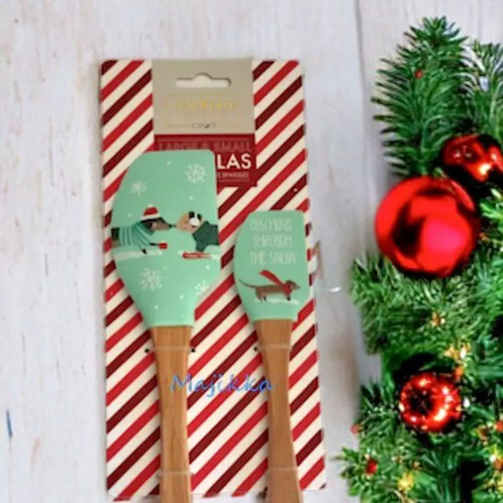 Christmas Dachshund Doxie Large Mini Spatula Set of 2 Through the Snow Dogs